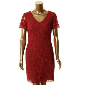 NWT Ralph Lauren Red Lace Dress